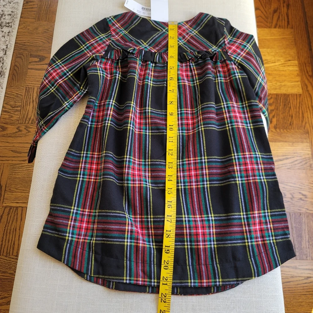 New! J Crew sz 4 Crewcuts Girls Flannel Nightgown PJ Black Tartan Plaid NWT